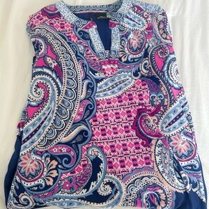 Paisley Print Women's Dress Pink and Blue